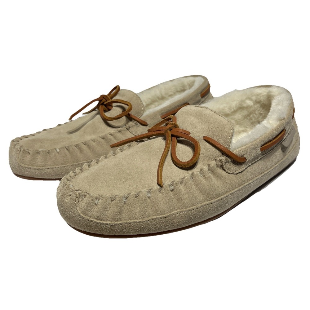 Coach‎ Shearling Slipper Moccasin CC743  Men's Size 9 D Khaki Suede Slip-On NWOT